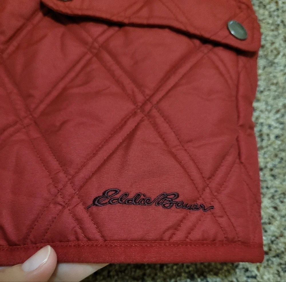 Eddie Bauer Womens Red Puffer Down Vest Size Small